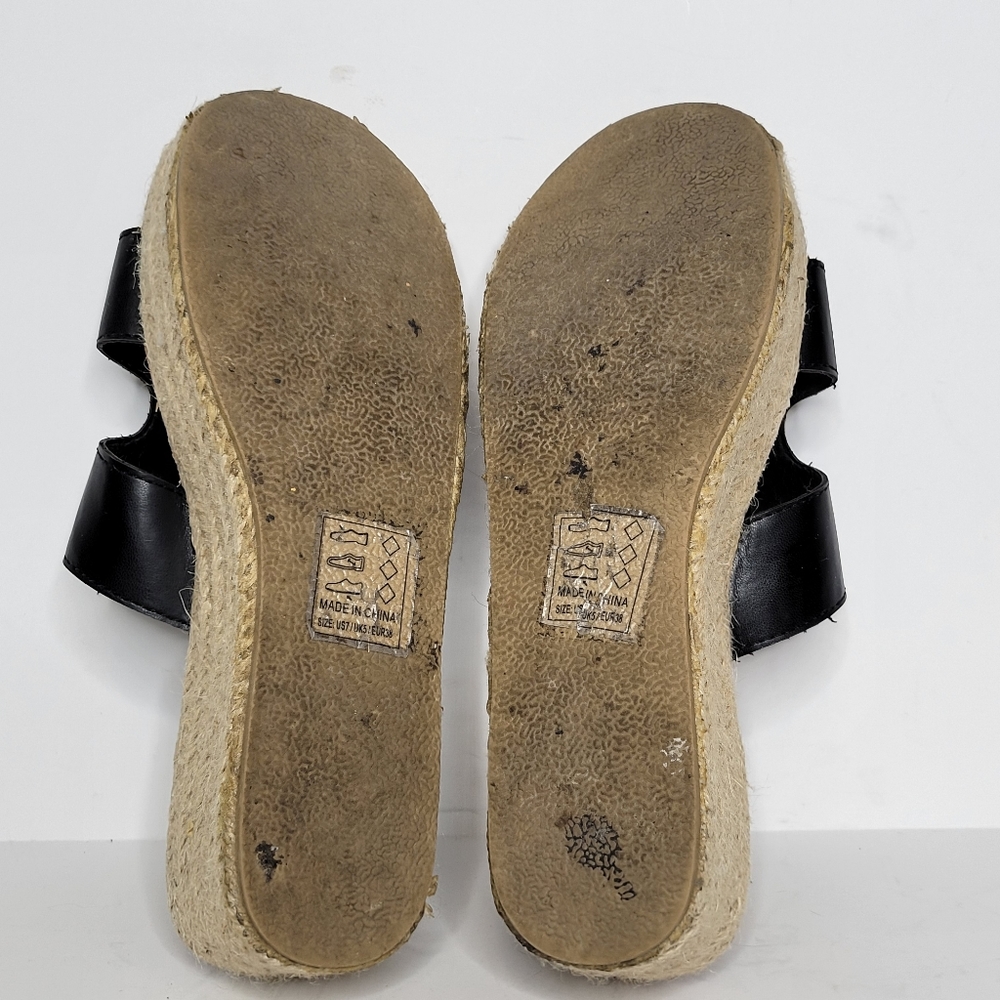 Quipid Platform Espadrilles Black Slides Size 7 - Picture 11 of 11